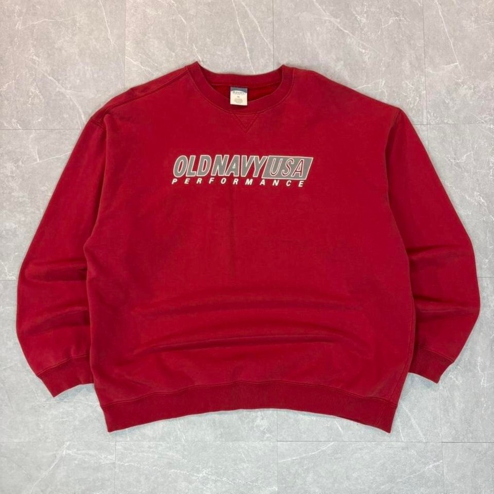 Y2K Old Navy red crewneck‎ sweatshirt Size XL